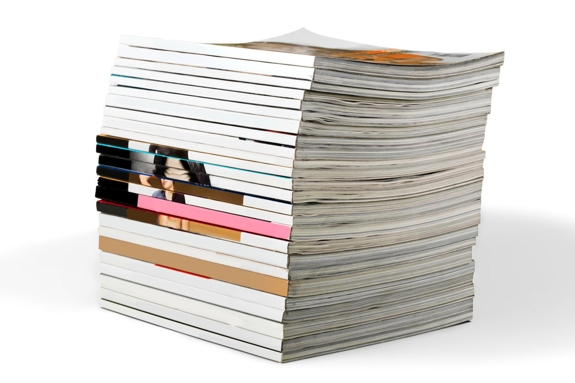 Stack of Magazines Isolated